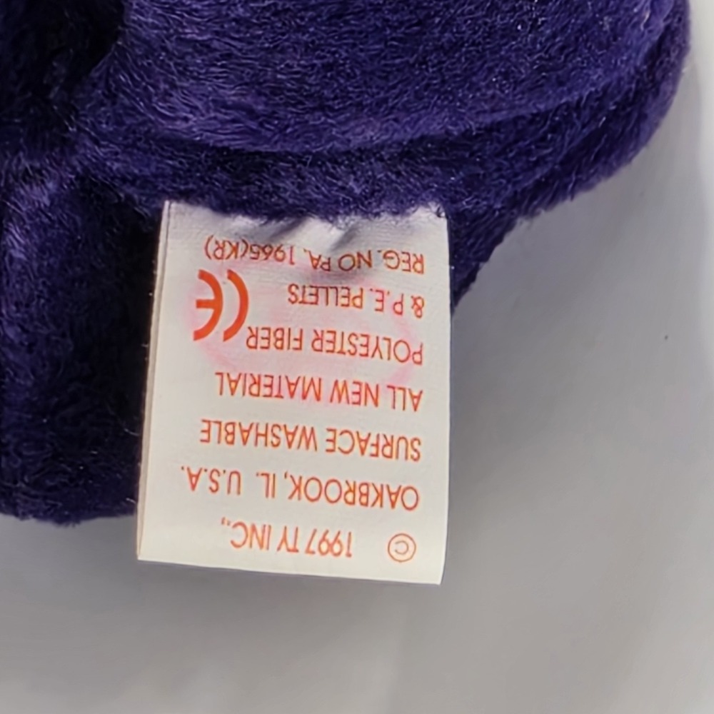 Ty Beanie Baby Princess Diana Bear 1997 Retired Purple Teddy Bear PE Pellets - Picture 13 of 15